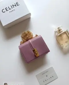 CELINE ピンク レザー 名刺入れ