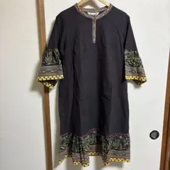 Shanti ドット柄 七分袖ワンピース