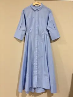 【新品タグ付】セルフォード フレア ギャザー シャツ ロングワンピース Aライン