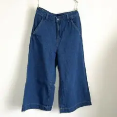GUクロップドデニムパンツ　ワイドパンツ7分丈　Mサイズ