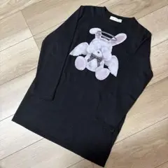 ♡リトルディアマイラブ 天使うさぎロングTシャツワンピース ブラック140