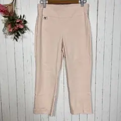 アルファニ　クロップドパンツ　【M】6P　薄ピンク　ストレッチ　ウエストゴム