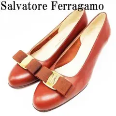 Salvatore Ferragamo パンプス ヴァラ金具 ブラウン
