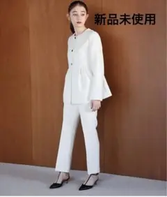 新品未使用●La Totalite　ウエストフリルパンツ　38　ホワイト