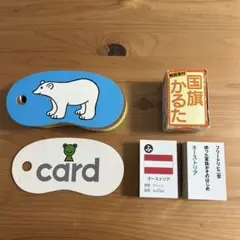 国旗カルタと戸田デザイン研究室リングカード　どうぶつ　（リング箱無し）