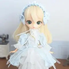 1459※ハルモニアブルーム※ロリータ風ブルーのワンピース※