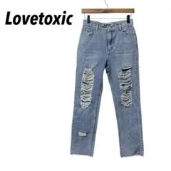 【ラブトキシック】ダメージデニムパンツ　ジーパン　カットオフ　L
