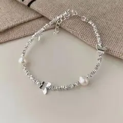 真珠腕輪 女性 超仙 精緻 高級感 高品質 S925 シルバー 可愛い