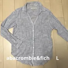abacrombie&fich アバクロ　ストライプ　シャツ　ガーゼ風　L