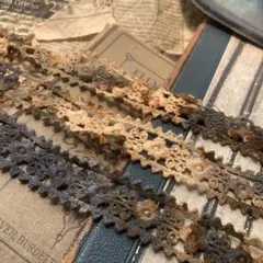 ジャンクジャーナル素材☆錆染焦げ焦げレース