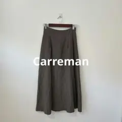 Carreman キャリーマン フレア タックスカート ブラウン Ｍ