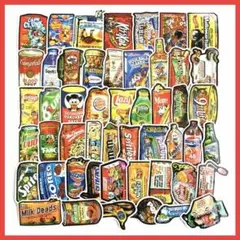 海外 お菓子 レトロ ステッカー 50枚#1