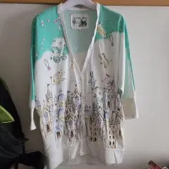 スカラーscolar五分袖カーディガンM