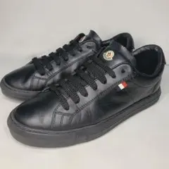 美品◎MONCLER レザースニーカー 24cm ブラック