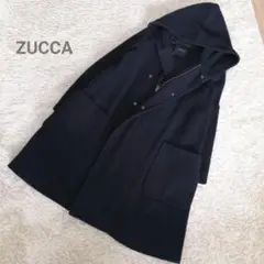 【ZUCCA】ズッカ ジップコート フーデッドコート Aライン S