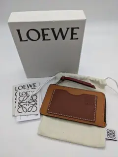 【新品正規品】 LOEWE スムース&グレインレザー ジップカードケース