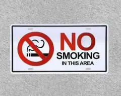 K83 No SMOKING 禁煙 ブリキ看板 ナンバープレート型 アメリカ雑貨