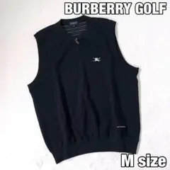美品✨ BURBERRY GOLF 高級ベスト ノバチェック裏地 ホースロゴ　黒