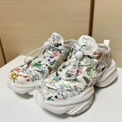 scolar SS-187：POP総柄厚底サンダルスニーカー　オフホワイト