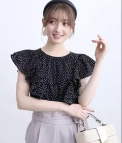 美品Apuweiser-riche ラッフルフリルブラウスドット柄サイズ1.S