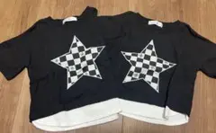 90 95 星デザイン 半袖Tシャツ