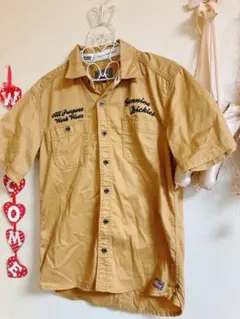 美品　Dickies ディッキーズ　半袖ワークシャツ　マスタード