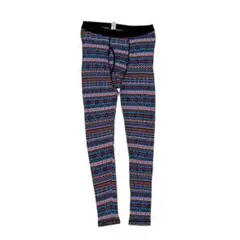 美品 GU (L) メンズレギンス 総柄 ノルディック柄 マルチカラー ジーユー