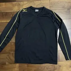 Mizuno ブラック Vネック 長袖シャツ　スポーツウェア　スポーツシャツ