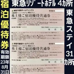 東急不動産 株主優待リゾートホテルご宿泊優待共通券 軽井沢 京都 東急ステイ