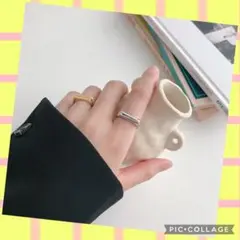 新品☆即日発送 ♡ 2個セット ♡ 指輪☆韓国デザイン ペアリング D30