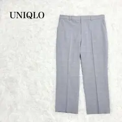 美品 UNIQLO ユニクロ スマートアンクルパンツ グレーチェック　XL LL