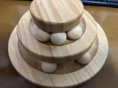 新品 木製 猫のおもちゃ 玉転がし