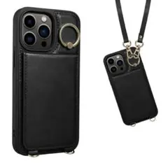 iPhone11 携帯カバー　ショルダーストラップ　黒　新品