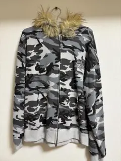 archive 迷彩 ファー クロップド パーカー ミリタリー ストリート 2color 】ダブルジップカモフラミリタリーカットパーカー