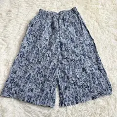 m1340 美品✨レディース総柄半端丈イージーパンツ ゆるだぼ コットン100%