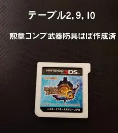 モンスターハンター3G 勲章コンプ武器防具充実 テーブル2、9、10