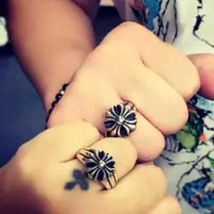 指輪 メンズ リング クロス クロム シルバー ファッション アクセサリー 人気