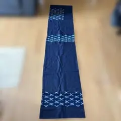 ネイビー かすりコットンセンターラグ