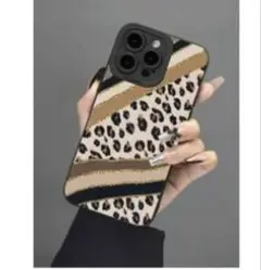 ヒョウ柄ストライプ iPhone13用ケース