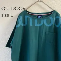 OUTDOOR Tシャツ Lサイズ ダークグリーンゆったり