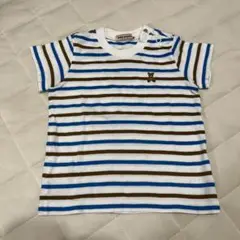 ストライプTシャツ クマ刺繍　80サイズ