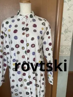 rovtski カラフルボタン柄 シャツワンピース ロフトスキー