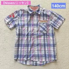 ★【Nissen/ニッセン】マドラス チェック ワッペン シャツ 男の子 140