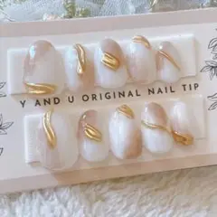 新作ネイルチップ　現品　ナチュラル