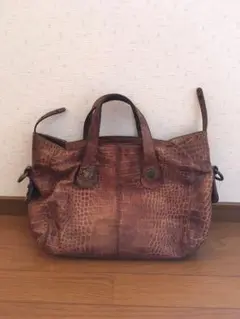 アルマーニクロコ型押しワンショルダーバック