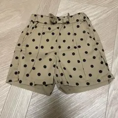 キッズ　パンツ　ハーフパンツ　ドット柄パンツ　100