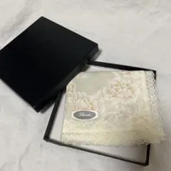 【新品未使用】Blanche 花柄 ハンカチ オレンジ 箱付き