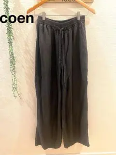 〘新品〙柔らかデニム風 イージーワイドパンツ