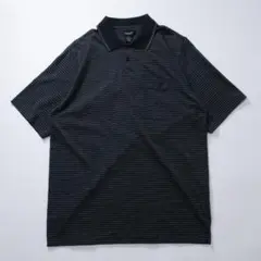 ヴァンヒューセン　ポロシャツ　ボーダー ブラック