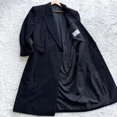 ダーバン　カシミヤ100％　ダブル　ロング　チェスターコート　黒　ブラック　XL